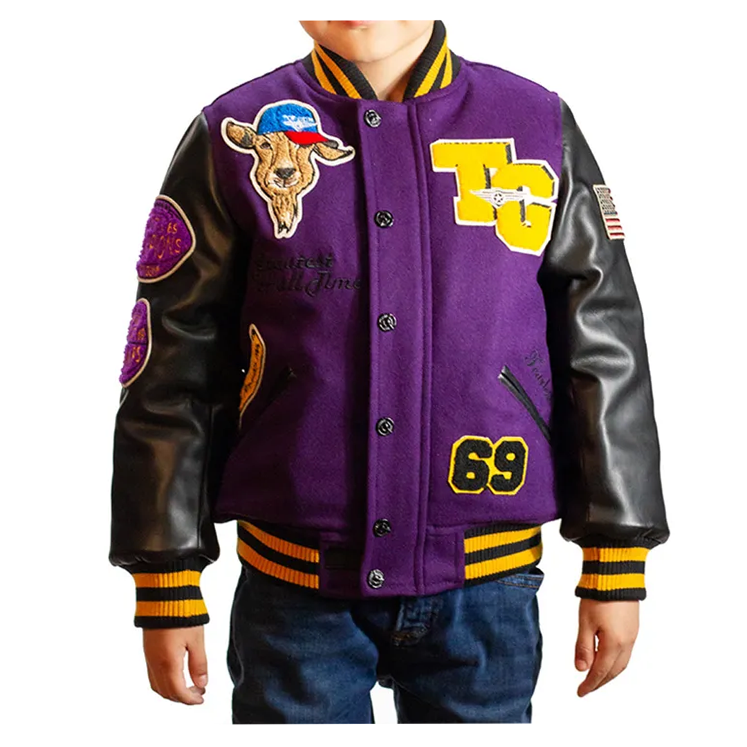 TOP GUN® KIDS GOAT VARSITY JACKET TGK2249 (PURPLE)