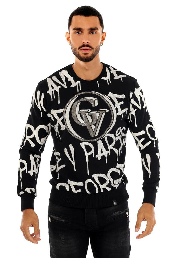 AVENUE GEORGE V PARIS SPRAY TAG SWEATSHIRT (BLACK) GV2347