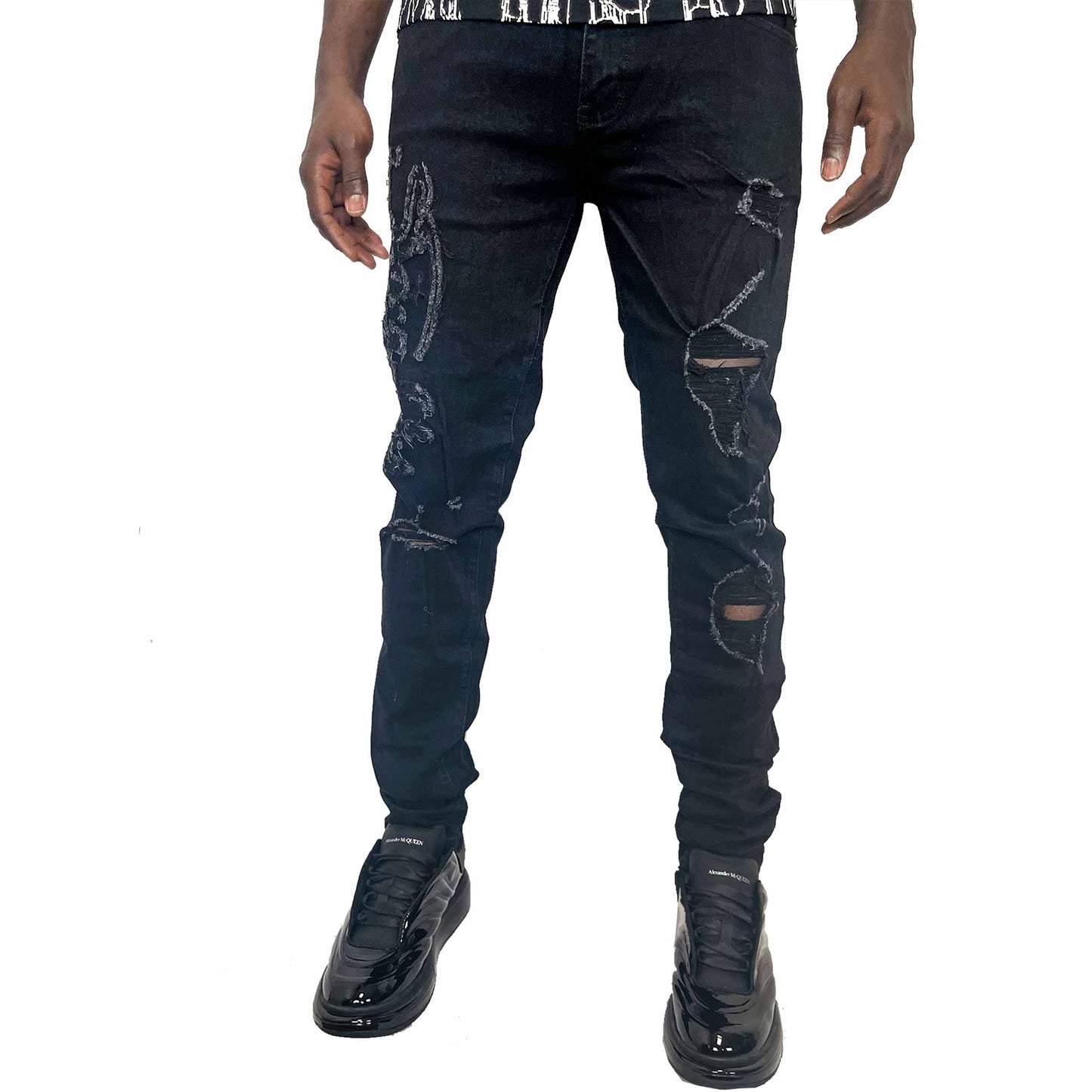 3702 STAY FLY BLACK LOW RISE SKINNY JEAN