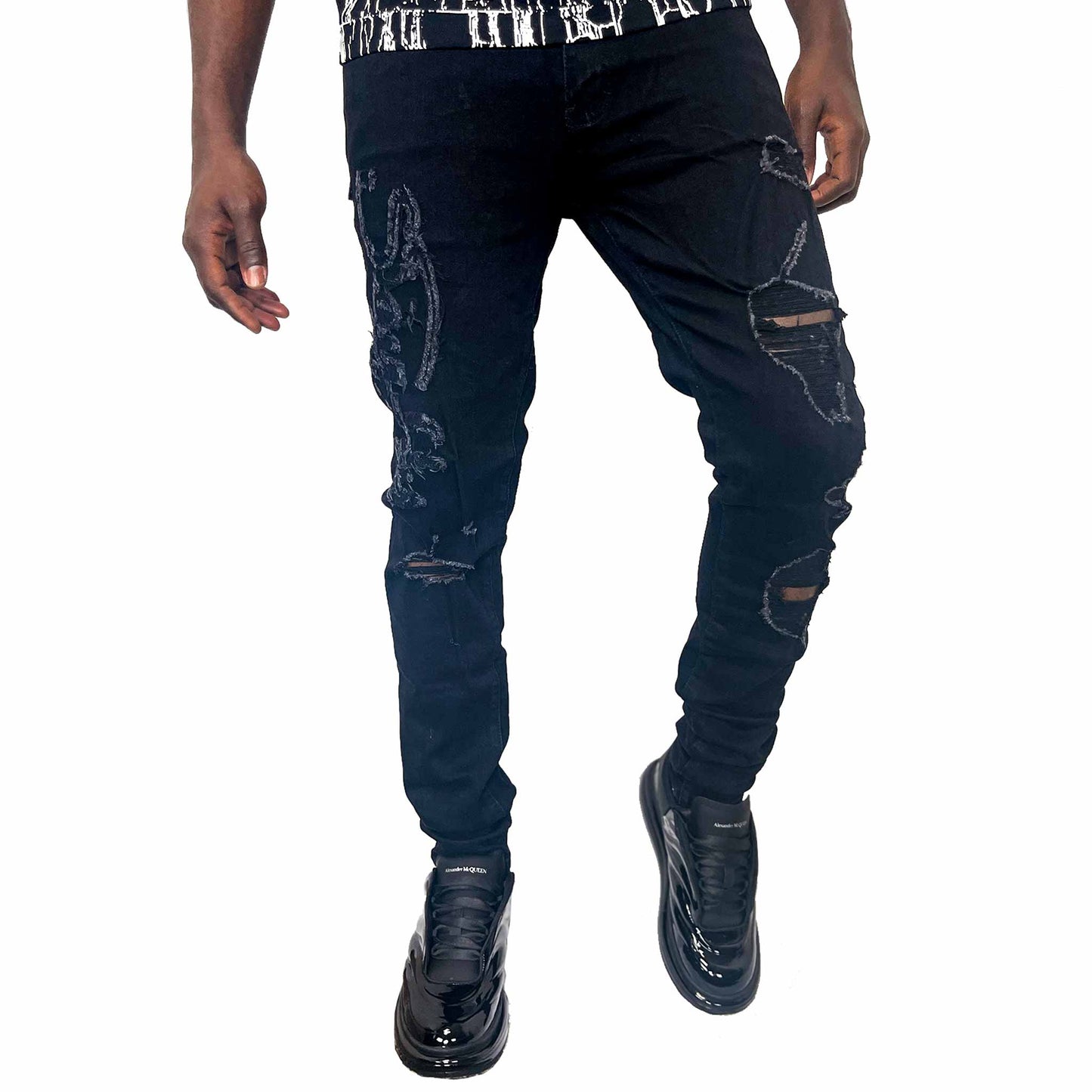 3702 STAY FLY BLACK LOW RISE SKINNY JEAN