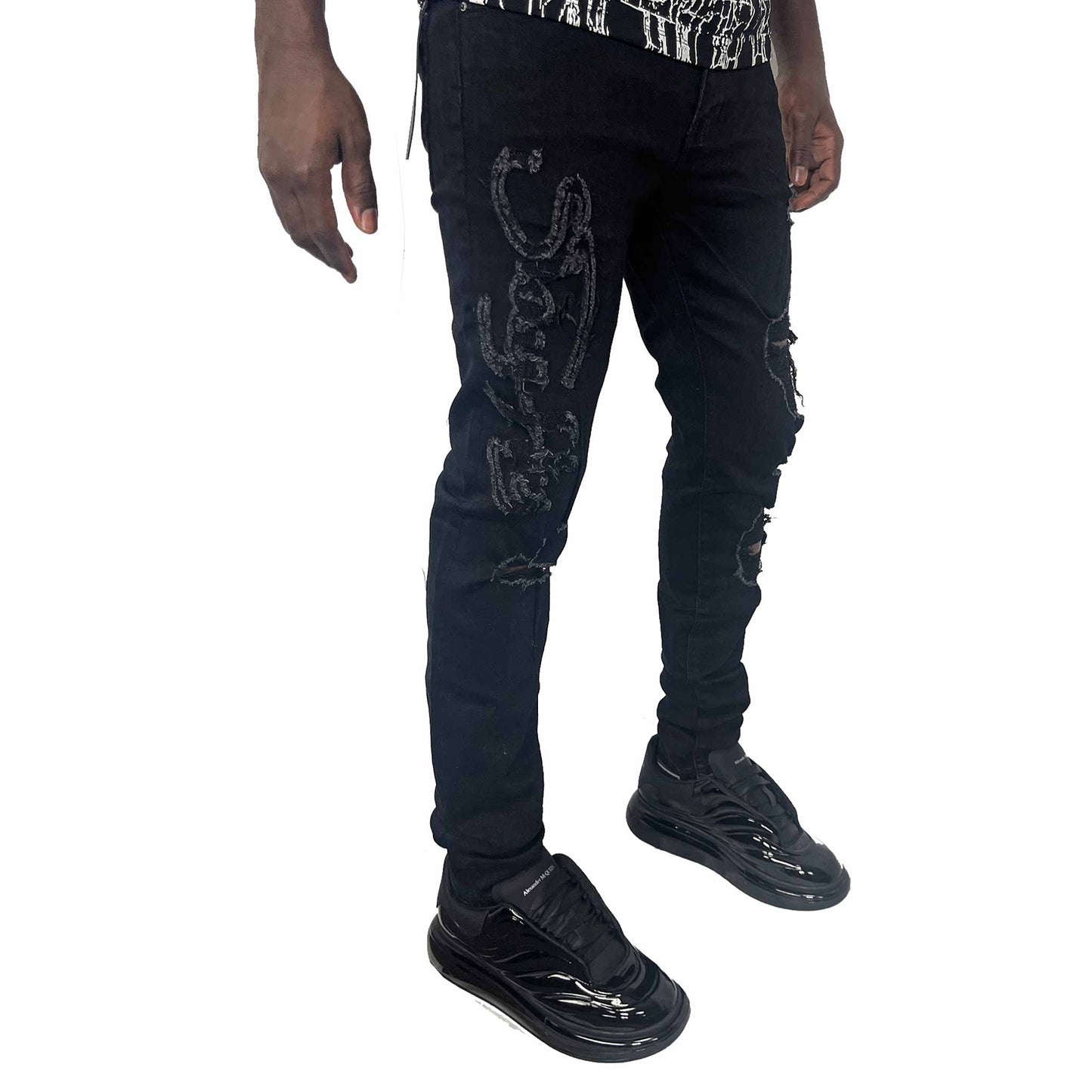 3702 STAY FLY BLACK LOW RISE SKINNY JEAN