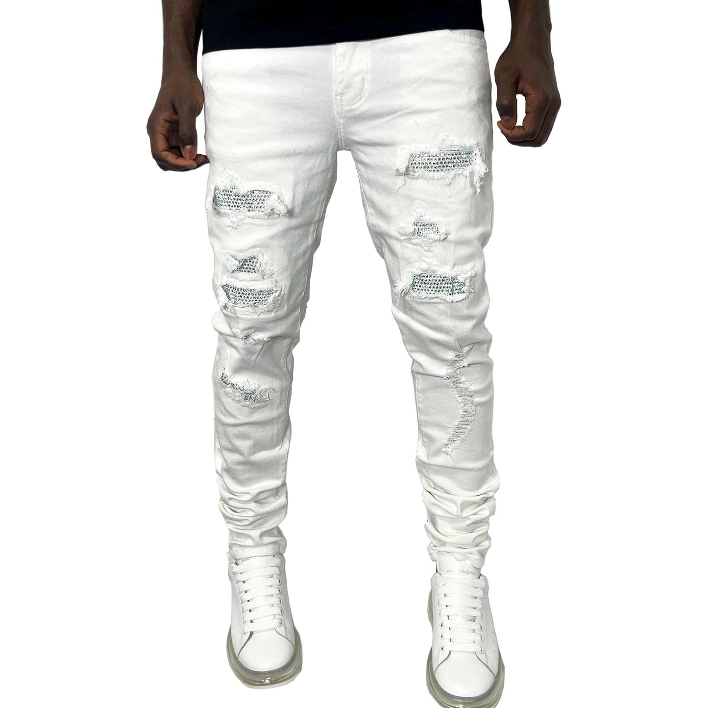 3707 STAY FLY WHITE LOW RISE SKINNY JEAN