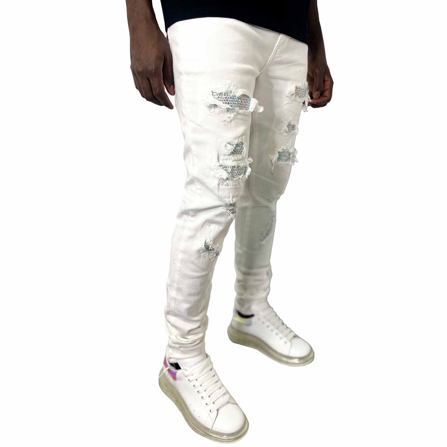 3707 STAY FLY WHITE LOW RISE SKINNY JEAN