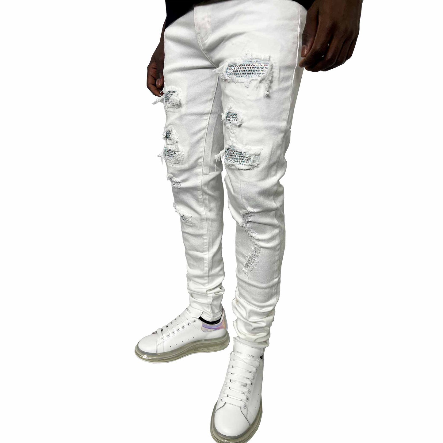 3707 STAY FLY WHITE LOW RISE SKINNY JEAN