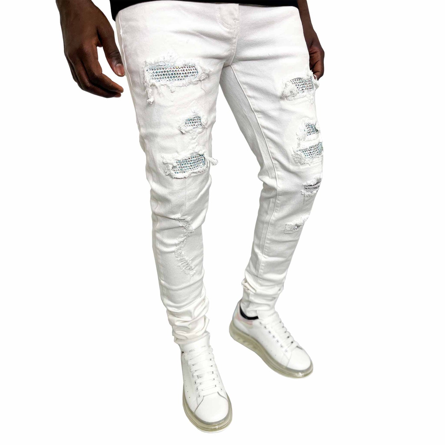 3707 STAY FLY WHITE LOW RISE SKINNY JEAN