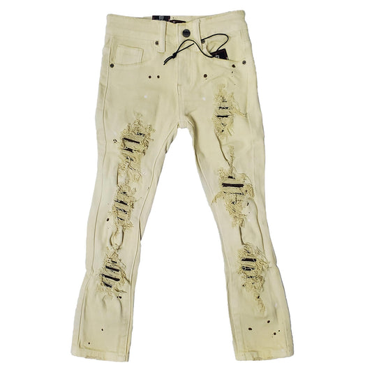 DENIMICITY CREAM WASH ZOMBIE RIPPED KIDS DENIM (DNM-K099KIDS)