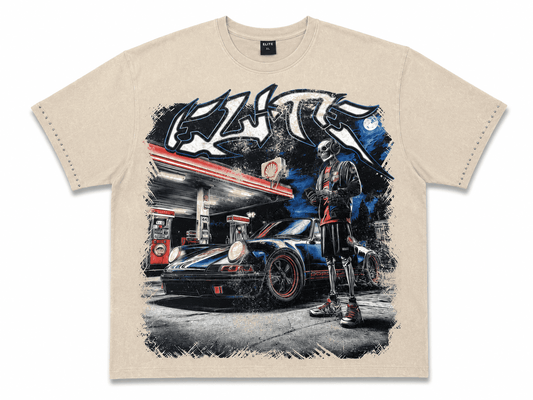 Elite Brand Night Premium Embellished T-Shirt - Beige