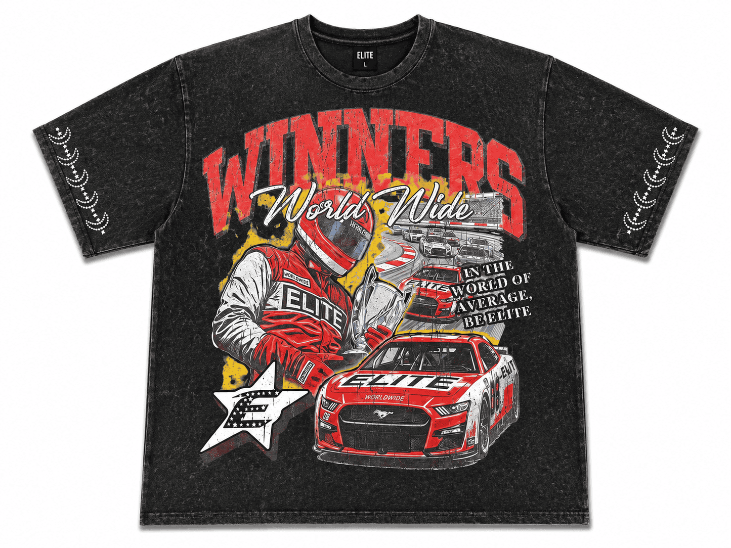 Elite Brand Winners Premium Embellished T-Shirt - Gray