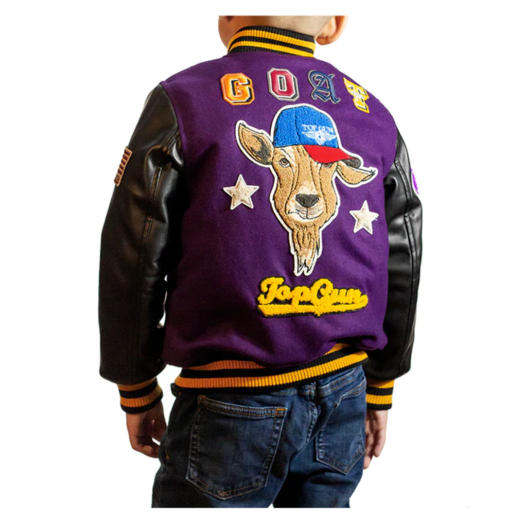 TOP GUN® KIDS GOAT VARSITY JACKET TGK2249 (PURPLE)