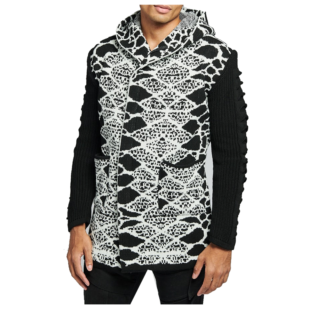 One in a Million Hooded Cardigan (Blk/White)