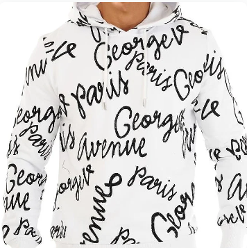 AVENUE GEORGE V LOGO HOODIE (WHITE/BLK) GV2345