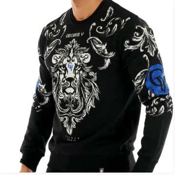 AVENUE GEORGE V BAROQUE LION SWEATSHIRT (BLACK)