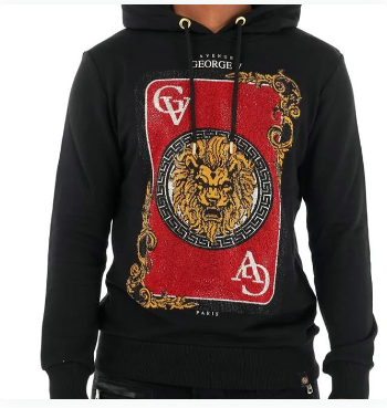 AVENUE GEORGE V PARIS “SPADES” HOODIE (BLK/RED)