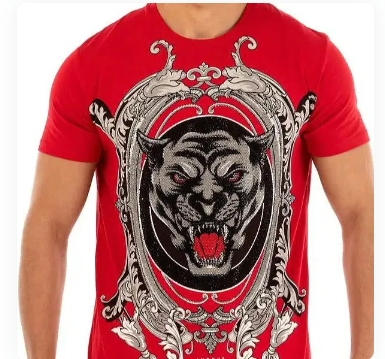 AVENUE GEORGE V PANTHERE BAROQUE T-SHIRT (RED)