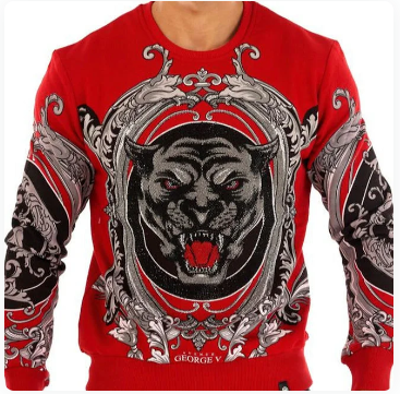 AVENUE GEORGE V PANTHERE BAROQUE SWEATSHIRT (RED) GV2339