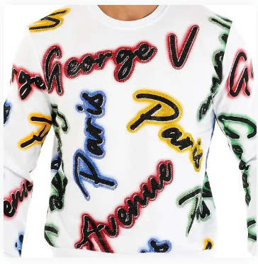 AVENUE GEORGE V PARIS NEON CREWNECK (WHITE)