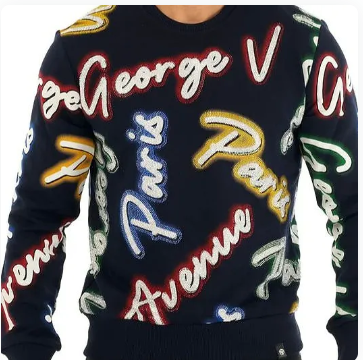 AVENUE GEORGE V PARIS NEON SWEATSHIRT (BLACK)