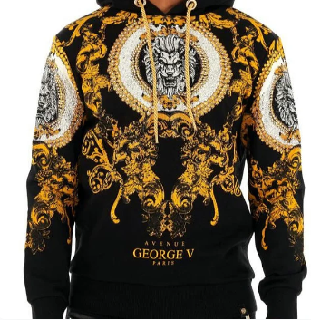 AVENUE GEORGE V BAROQUE ROYAL LION EMBLEM HOODIE