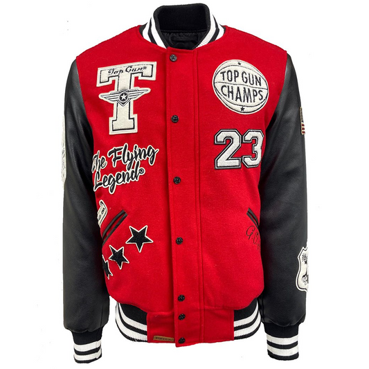 TOP GUN® MEN’S “THE FLYING LEGEND” VARSITY JACKET (RED) TG2137