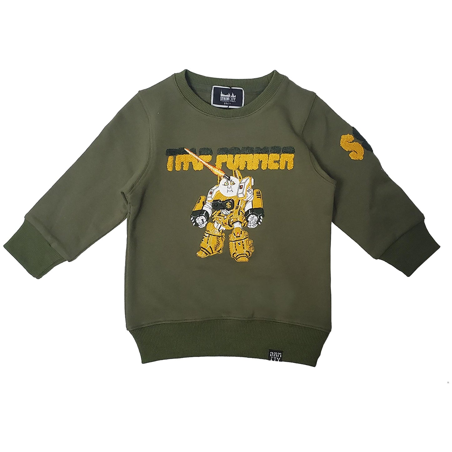 DENIMICITY TRAP FORMER KIDS CREWNECK SWEATSHIRT (DNM-2272OLIVEKIDS)