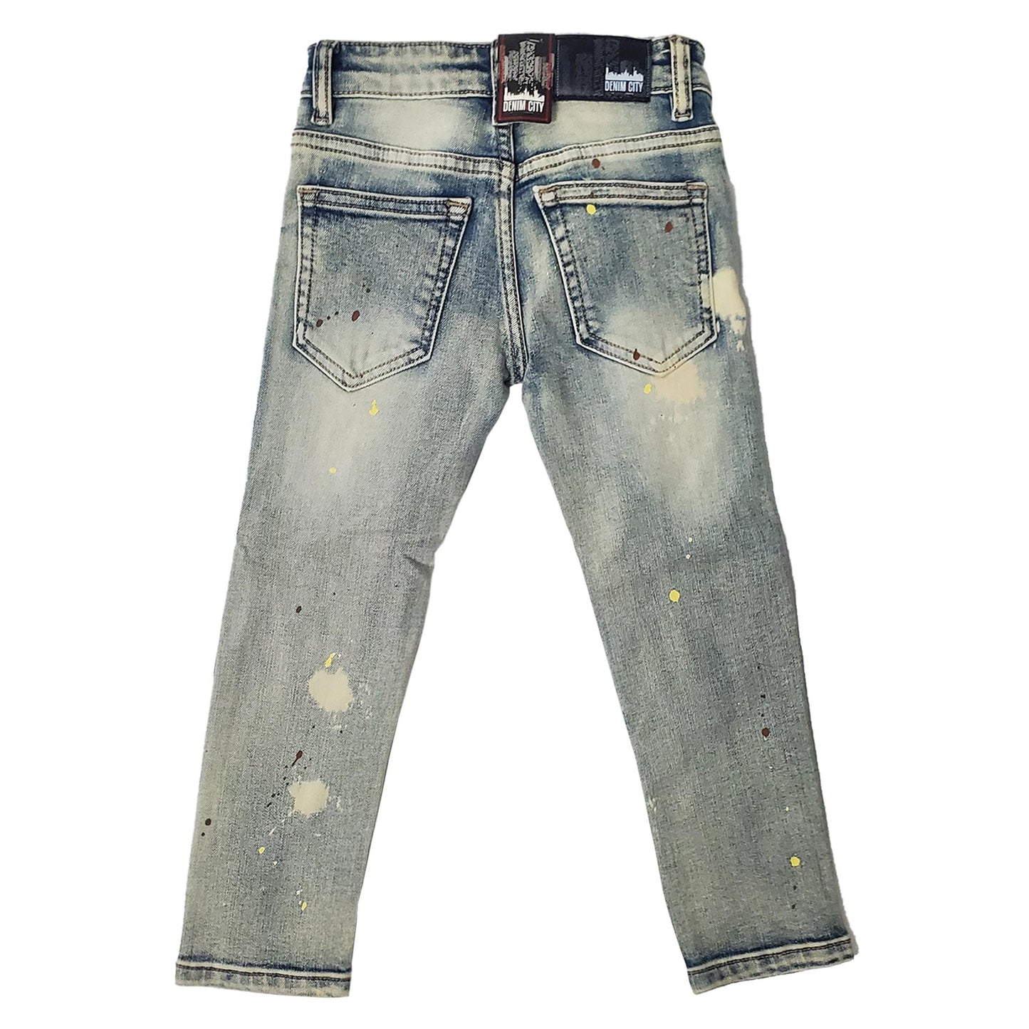 DENIMICITY RIP N REPAIR BLEACHED VINTAGE WASH WITH BROWN SNAKE STITCH KIDS (DNM-K121KIDS)