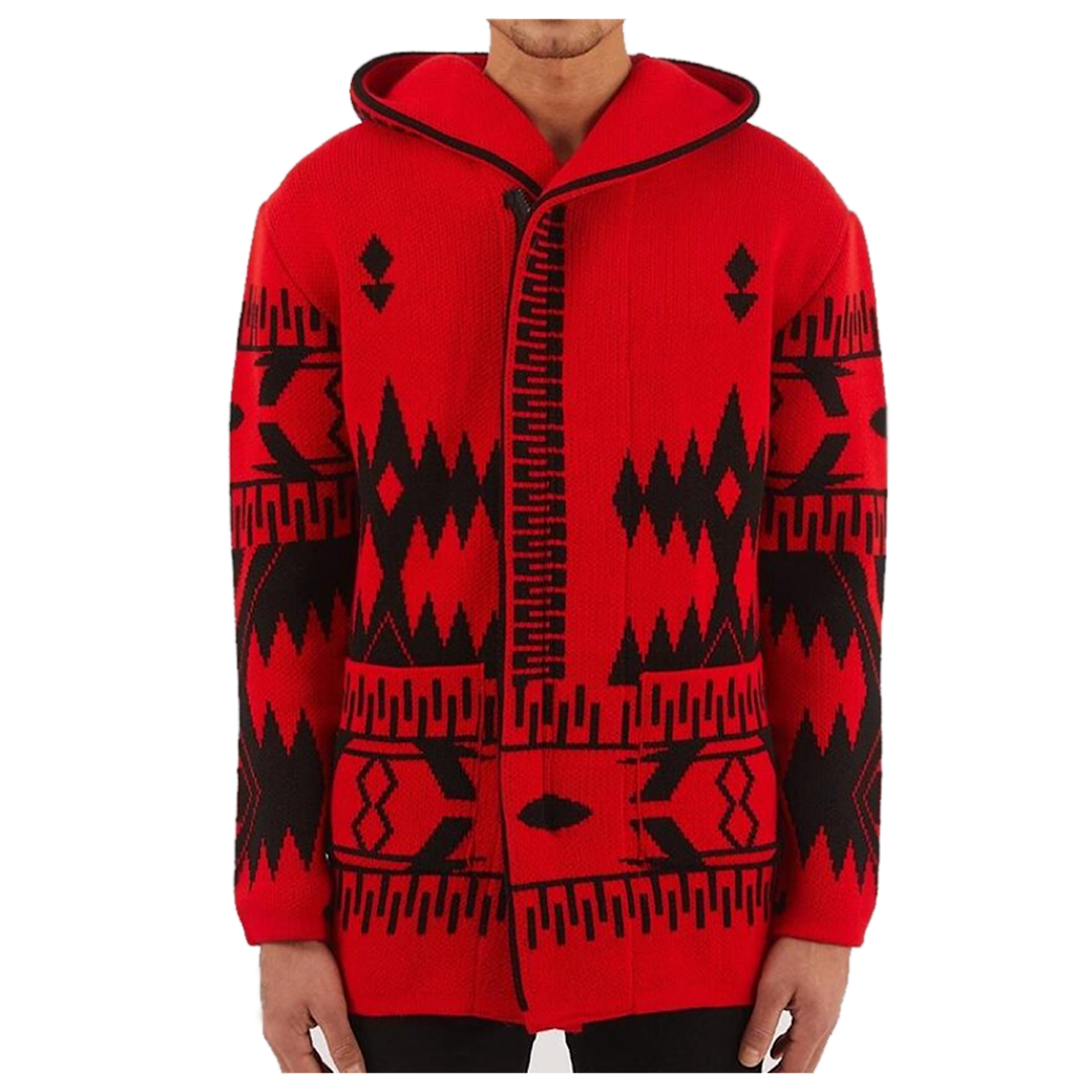 One in a Million Hooded Cardigan (Red/Blk)