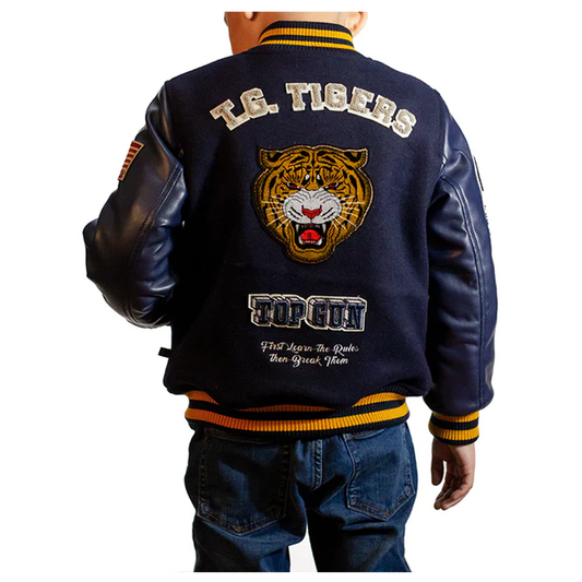 TOP GUN® KIDS TIGER VARSITY JACKET TGK2231 (NAVY)