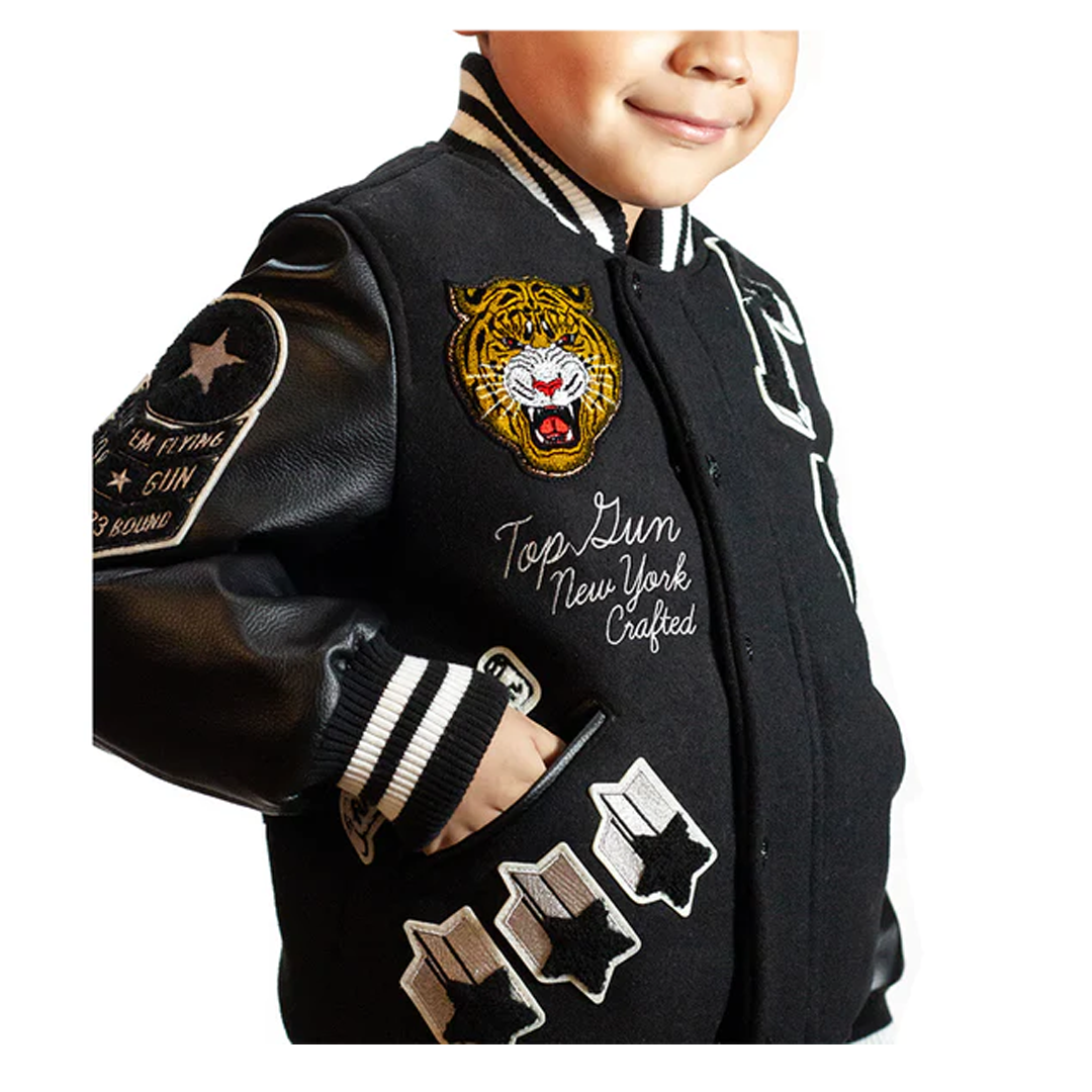 TOP GUN® KIDS TIGER VARSITY JACKET TGK2231 (NAVY)