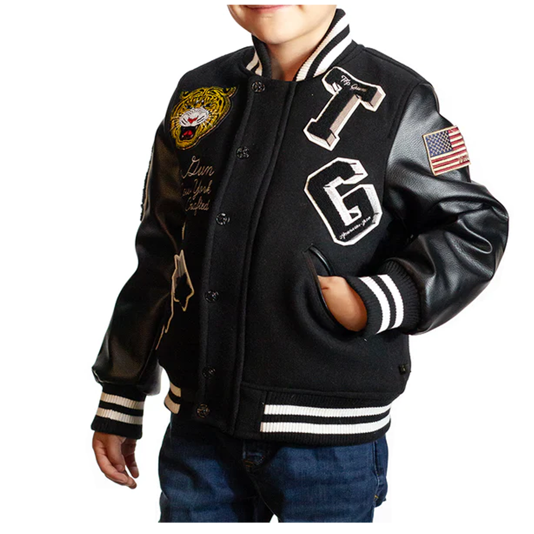 TOP GUN® KIDS TIGER VARSITY JACKET TGK2231 (NAVY)