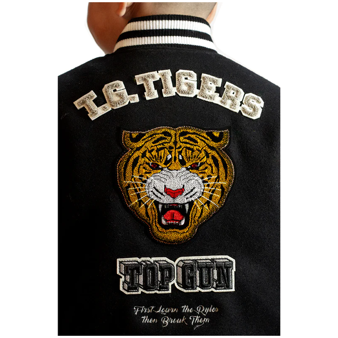 TOP GUN® KIDS TIGER VARSITY JACKET TGK2231 (NAVY)