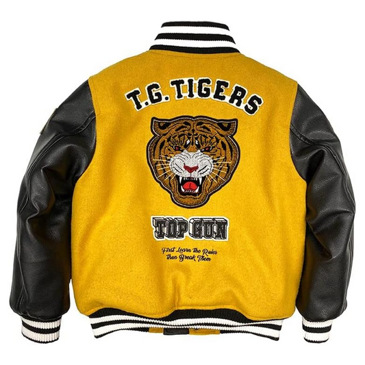 TOP GUN® KIDS TIGER VARSITY JACKET TGK2231 (MUSTARD)