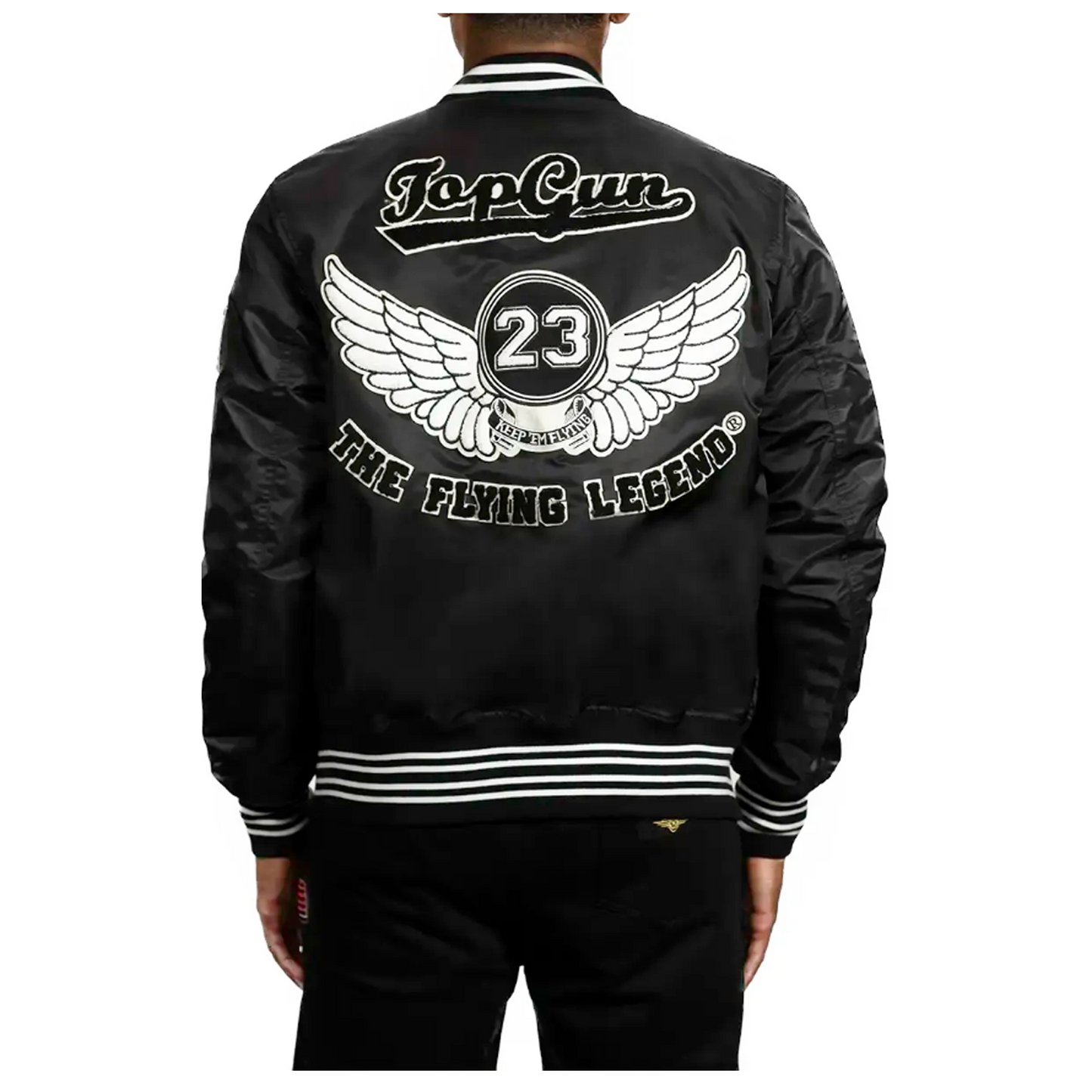 TOP GUN® “FLYING LEGEND” LIGHTWEIGHT JACKET (BLACK/WHITE) TG2323