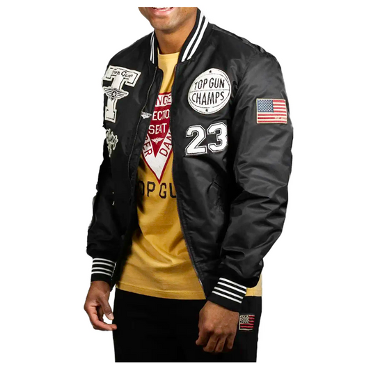 TOP GUN® “FLYING LEGEND” LIGHTWEIGHT JACKET (BLACK/WHITE) TG2323